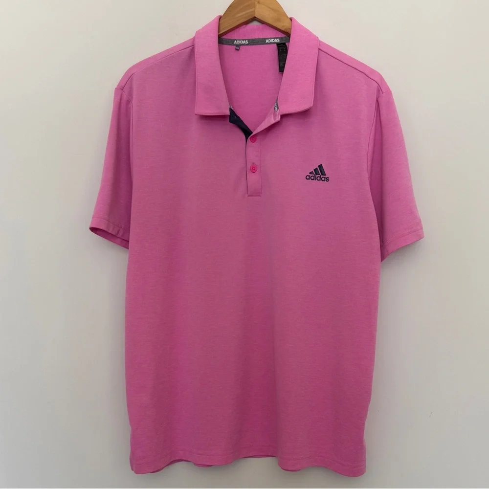 Adidas Men's Vibrant Pink Polo Shirt